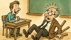 Vic: Študent na ustnem, profesor pade