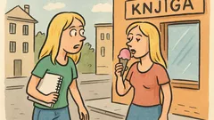 Vic: Gre plavolaska po ulici in liže sladoled