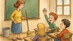 Vic: Učiteljica: Danes imamo spomladansko čiščenje…