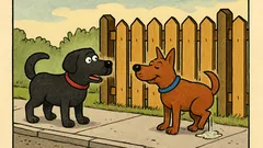 Vic: Se sprehajata dva psa po ulici