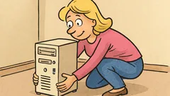 Vic: Zakaj plavolaska drži računalnik na tleh?