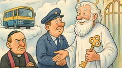 Vic: V nebesa prideta voznik avtobusa in far