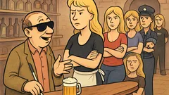 Vic: Slepec po pomoti vstopi v bar