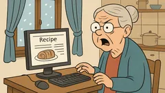 Vic: Babica za računalnikom odpre novo okno