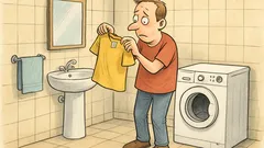 Vic: Mož vstopi v kopalnico z majico