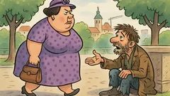 Vic: Gre ena debela gospa čez Karlov trg