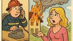 Vic: Blondinka kriči: »Gori! Hiša mi gori!«