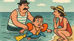 Vic: Hercegovec uči sina plavati na morju