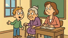 Vic: Pepček reče učiteljici o babici iz Černobila