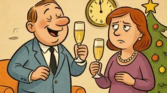 Vic: Mož in žena nazdravljata novemu letu…