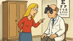 Vic: Blondinka pri očesnem zdravniku: ne vidim!