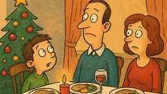 Vic: Med božično večerjo sinček vpraša očeta...
