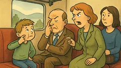 Vic: V polnem kupeju deček posnema gospoda