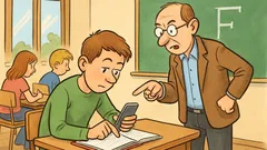 Vic: Učenec pri pouku na Facebooku...