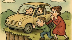 Vic: Mama, zakaj rineva avto v prepad?