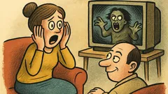 Vic: Mož in žena gledata grozljivko