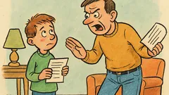 Vic: »Pepiček, to spričevalo boš popravil!«