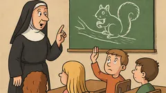 Vic: Redovnica pri verouku: kaj je kosmato?