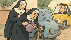 Vic: Dve redovnici se peljeta z avtom...