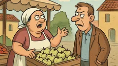 Vic: Prodajalka na tržnici vpije: »Černobilska jabolka!«