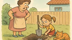 Vic: Soseda vpraša punčko, zakaj koplje luknjo?