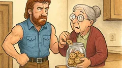 Vic: Chuck Norris ujame babico s piškoti