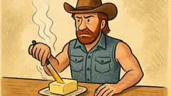 Vic: Chuck Norris z maslom prereže nož