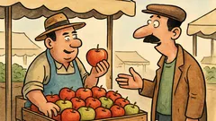 Vic: Mujo pride na tržnico po jabolka