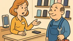 Vic: Stranka v prodajalni telefonov...