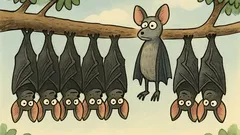 Vic: Skupina netopirjev visi na veji…