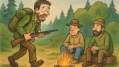 Vic: Izčrpan lovec se opoteka po divjini